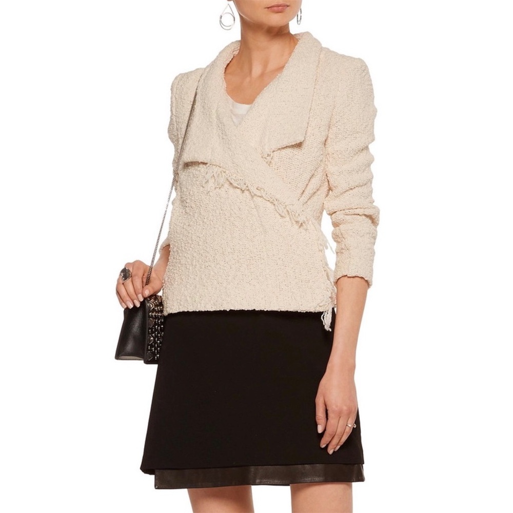 IRO Mira Cotton Moto Jacket in Ecru (6/FR38)